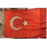 WWI large Ottoman Empire (Turkish flag) 180 x 120 cm. P&P Group 1 (£14+VAT for the first lot and £