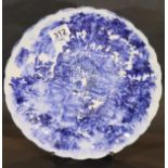 18th century Oriental blue and white plate, D: 31 cm. P&P Group 2 (£18+VAT for the first lot and £