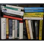 Shelf of mixed books including Bernard Levin. Not available for in-house P&P, contact Paul O'Hea