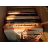 Box of LPs and singles including Shirley Bassey. Not available for in-house P&P, contact Paul O'
