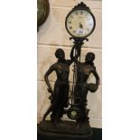 Juliana, contemporary bronze figural table clock with integral pendulum. Not available for in-