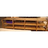A large pine shelf, 343 x 100 x 77 cm. Not available for in-house P&P, contact Paul O'Hea at