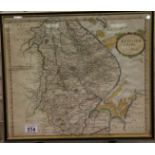 Robert Morden hand coloured map of Lincolnshire, 44 x 38 cm. Not available for in-house P&P, contact