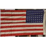 US Army Stars and Stripes flag with 48 stars dated 1944, each panel has been individually sewn