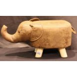 Brown faux elephant footstool, H: 30 cm. P&P Group 3 (£25+VAT for the first lot and £5+VAT for