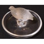 Lalique pin tray with grouse. H: 7cm. P&P Group 1 (£14+VAT for the first lot and £1+VAT for