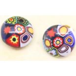 Pair of Murano glass clip on earrings, D: 15 mm. P&P Group 1 (£14+VAT for the first lot and £1+VAT