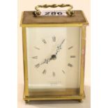 Junghans Meister Ato-mat brass battery powered carriage clock. P&P Group 2 (£18+VAT for the first