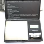 New old stock boxed professional mini 500g jewellery scale. P&P Group 1 (£14+VAT for the first lot