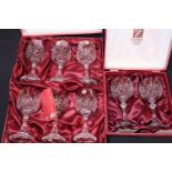 Cased set of Cristallerie Zwiesel wine glasses x6 and a further cased set of two cut glasses. P&P