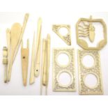 Assorted antique ivory items. P&P Group 2 (£18+VAT for the first lot and £3+VAT for subsequent lots)