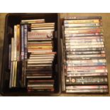 Two boxes of assorted DVDs and CDs. Not available for in-house P&P, contact Paul O'Hea at