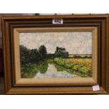 Signed oil on board Rural scene signed Michael JOhn 1984. P&P Group 3 (£25+VAT for the first lot and