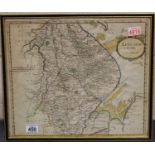 Robert Morden hand coloured map of Lincolnshire, 44 x 38 cm. Not available for in-house P&P, contact