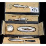 Hallmarked silver ladies cased manicure set, L: 17 cm. P&P Group 1 (£14+VAT for the first lot and £