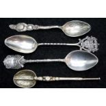 Four hallmarked silver 800 continental spoons, combined 54g. P&P Group 1 (£14+VAT for the first