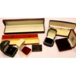 Selection of vintage jewellery boxes, including Boodle and Dunthorne. P&P Group 1 (£14+VAT for the