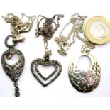 Three 925 silver pendants and necklaces. P&P Group 1 (£14+VAT for the first lot and £1+VAT for