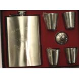 New boxed hip flask with Parachute Regiment logo. P&P Group 1 (£14+VAT for the first lot and £1+