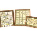 Three framed and glazed cigarette card sets. Not available for in-house P&P, contact Paul O'Hea at