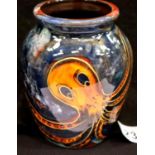 Anita Harris Octopus vase, H: 14 cm. P&P Group 1 (£14+VAT for the first lot and £1+VAT for