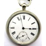 935 German silver cased pocket watch, retailed by Bensons of London with turee-bar movement, not