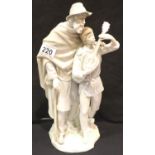 Lladro elderly man and boy with lute figurine. H: 37cm. P&P Group 3 (£25+VAT for the first lot