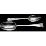 Two hallmarked silver teaspoons, 40g. P&P Group 1 (£14+VAT for the first lot and £1+VAT for
