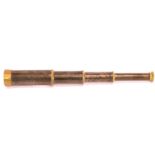 Brass Marine three drawer telescope marked Dolland, L: 37 cm. P&P Group 3 (£25+VAT for the first lot