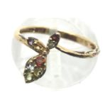 Modern 9ct gold multi stone set dress ring, size L, 1.2g. P&P Group 1 (£14+VAT for the first lot and