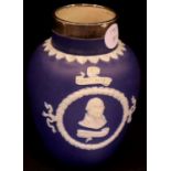 Silver mounted Wedgwood jasperware vase, H: 14 cm. P&P Group 1 (£14+VAT for the first lot and £1+VAT