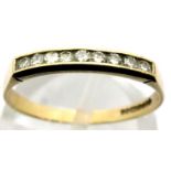 9ct gold ring set with diamonds, size M, 1.4g. P&P Group 1 (£14+VAT for the first lot and £1+VAT for