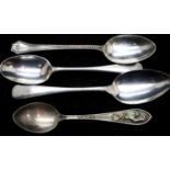 Three hallmarked teaspoons, 54g, and another marked Domex. P&P Group 1 (£14+VAT for the first lot