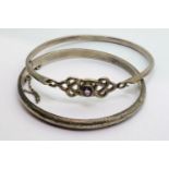 Two silver bangles, combined 22g. P&P Group 1 (£14+VAT for the first lot and £1+VAT for subsequent