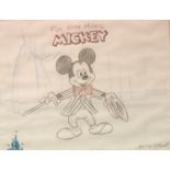 Mickey Mouse Jerry Stout signed drawing. P&P Group 3 (£25+VAT for the first lot and £5+VAT for