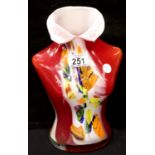 Murano glass torso vase, H: 33 cm. P&P Group 3 (£25+VAT for the first lot and £5+VAT for