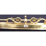 Brass hearth fire kerb, adjustable width. Extended L: 162 cm, D: 44 cm. Not available for in-house