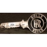 Chrome Rolls Royce key holder, L: 30 cm. P&P Group 1 (£14+VAT for the first lot and £1+VAT for