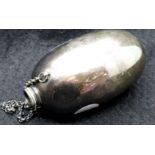 James Dixon & Sons silver plated powder flask, lacking top, L: 10 cm. P&P Group 1 (£14+VAT for the