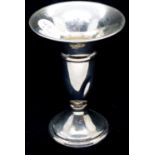 Hallmarked silver weighted bud vase, assay Birmingham, H: 10 cm. P&P Group 1 (£14+VAT for the