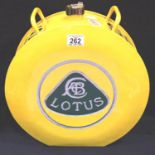 Yellow Lotus petrol can, H: 38 cm. P&P Group 3 (£25+VAT for the first lot and £5+VAT for