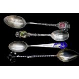 Four mixed silver spoons, combined 34g. P&P Group 1 (£14+VAT for the first lot and £1+VAT for