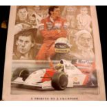 Ayrton Senna limited edition print by Connagh Alexander 179/999. P&P Group 1 (£14+VAT for the