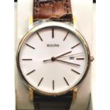 Bulova gents new old stock boxed quartz wristwatch. P&P Group 1 (£14+VAT for the first lot and £1+