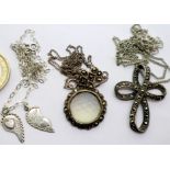 Three 925 silver pendants and necklaces. P&P Group 1 (£14+VAT for the first lot and £1+VAT for