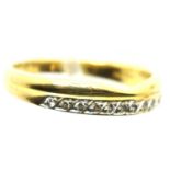 18ct gold and diamond set half eternity ring 3.2g with goldsmiths box size M. P&P Group 1 (£14+VAT