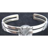 925 silver bangle stamped Emporio Armani. P&P Group 1 (£14+VAT for the first lot and £1+VAT for
