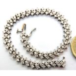 925 silver bracelet set with diamante quartz. P&P Group 1 (£14+VAT for the first lot and £1+VAT