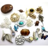 Selection of costume jewellery brooches. P&P Group 1 (£14+VAT for the first lot and £1+VAT for