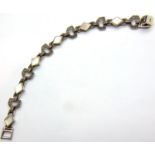 925 silver marcasite and mother of pearl bracelet. P&P Group 1 (£14+VAT for the first lot and £1+VAT